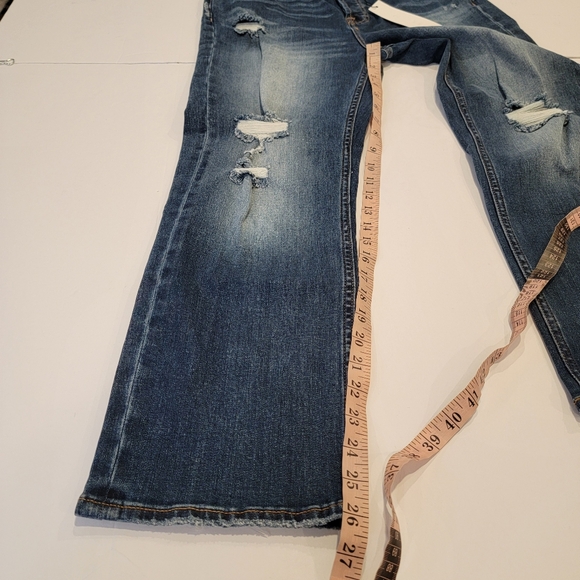 Vigoss FRANKIE SLIM STRAIGHT Crop Jean- DARK WASH Distressed Jean Size 31 New! - Picture 7 of 17